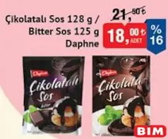 DAPHNE ÇİKOLATALI SOS 128 G/BİTTER SOS 125 G